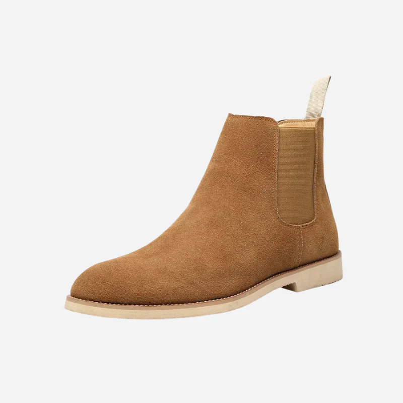 Hagen | Beige Chelsea-Boots in Veloursoptik