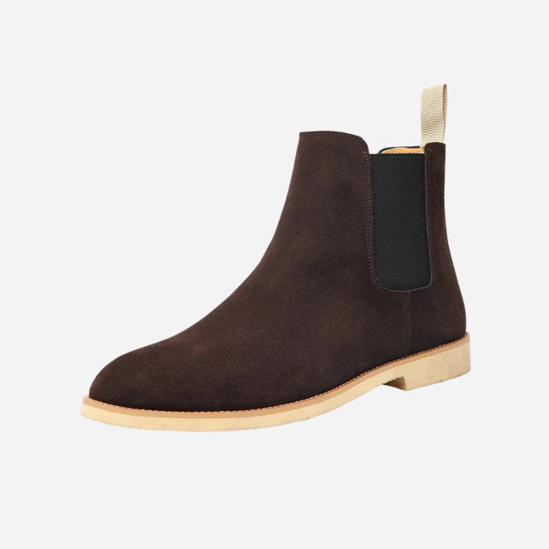 Hagen | Beige Chelsea-Boots in Veloursoptik