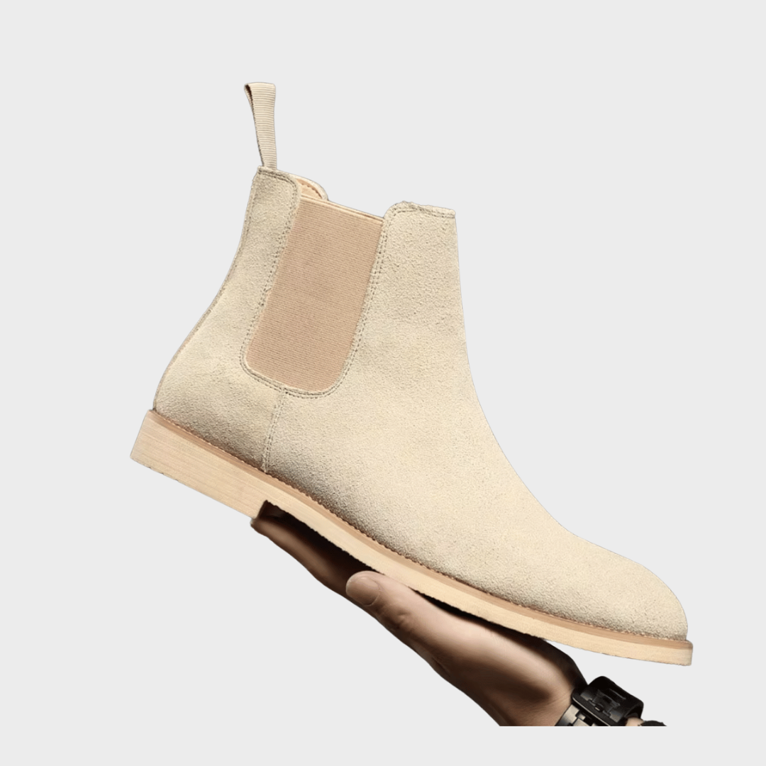 Hagen | Beige Chelsea-Boots in Veloursoptik
