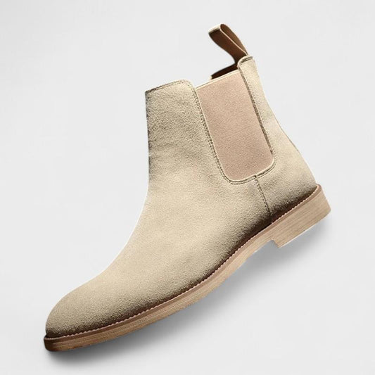 Hagen | Beige Chelsea-Boots in Veloursoptik