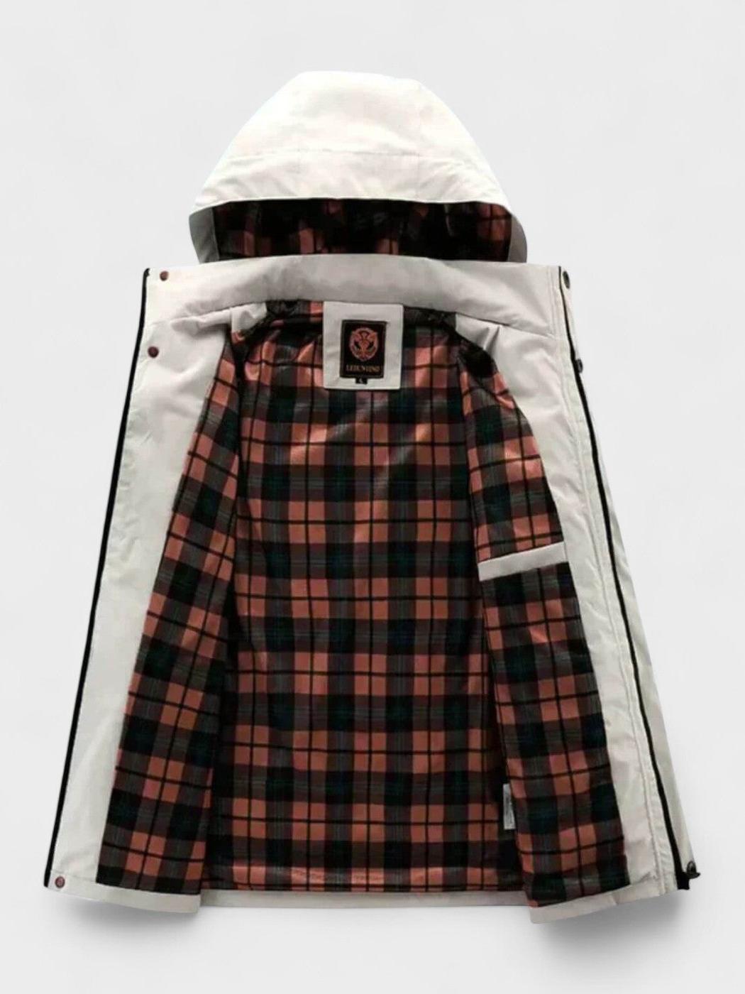 Hannes | Weiße Winterjacke mit Kapuze