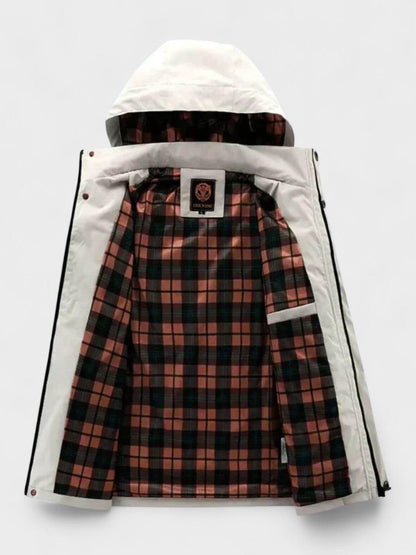 Hannes | Weiße Winterjacke mit Kapuze