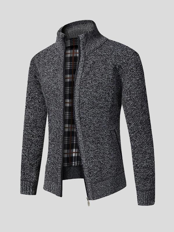 Heinz | Graue Struktur-Strickjacke