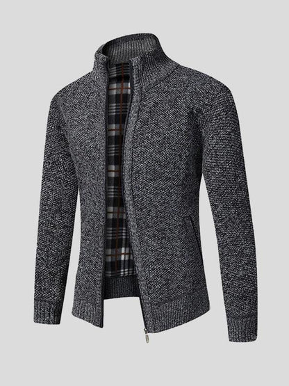 Heinz | Graue Struktur-Strickjacke