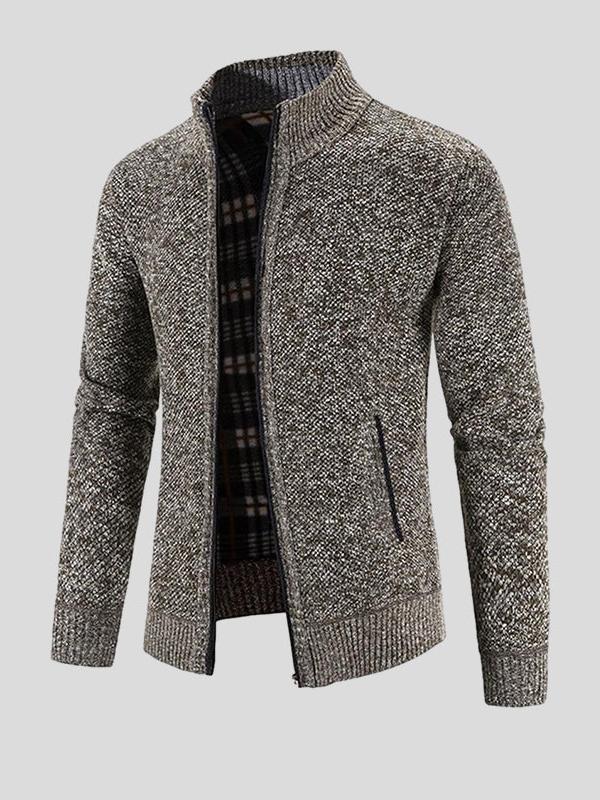 Heinz | Graue Struktur-Strickjacke
