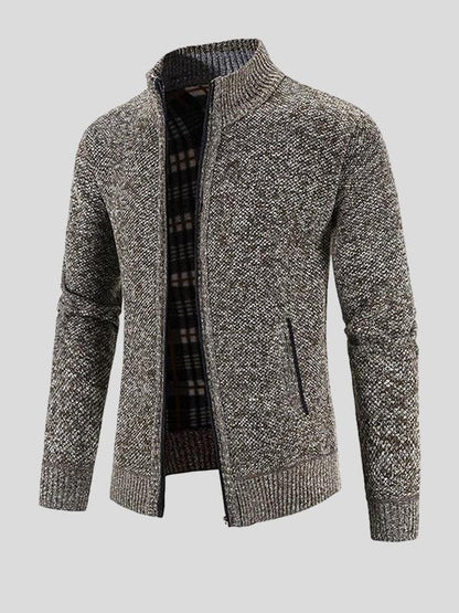 Heinz | Graue Struktur-Strickjacke
