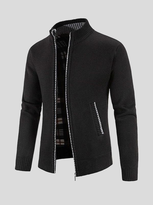 Heinz | Graue Struktur-Strickjacke