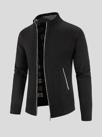 Heinz | Graue Struktur-Strickjacke