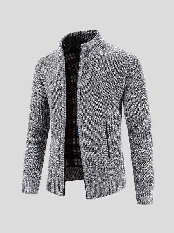 Heinz | Graue Struktur-Strickjacke