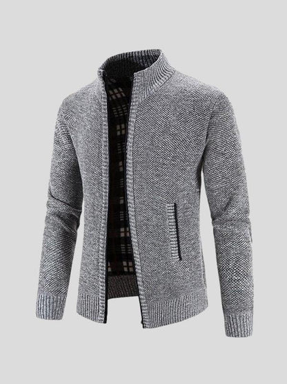 Heinz | Graue Struktur-Strickjacke