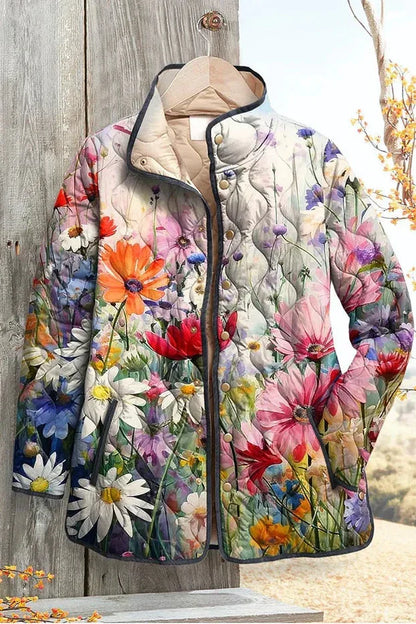 Hedwig | Gesteppte Jacke mit bunten Wiesenblumen