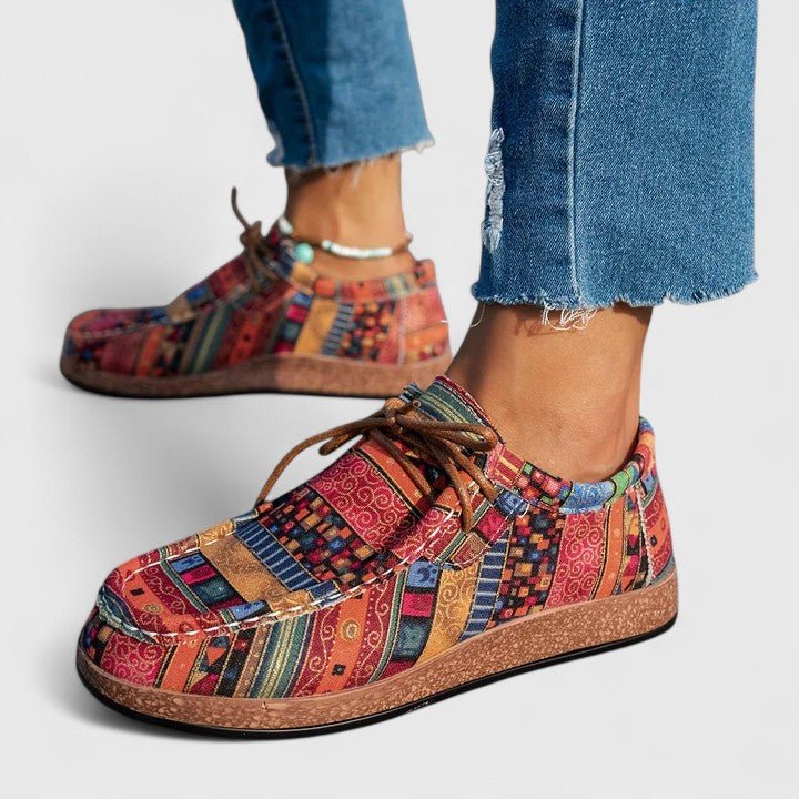 Helene | Gemusterter Komfort-Schnürschuh