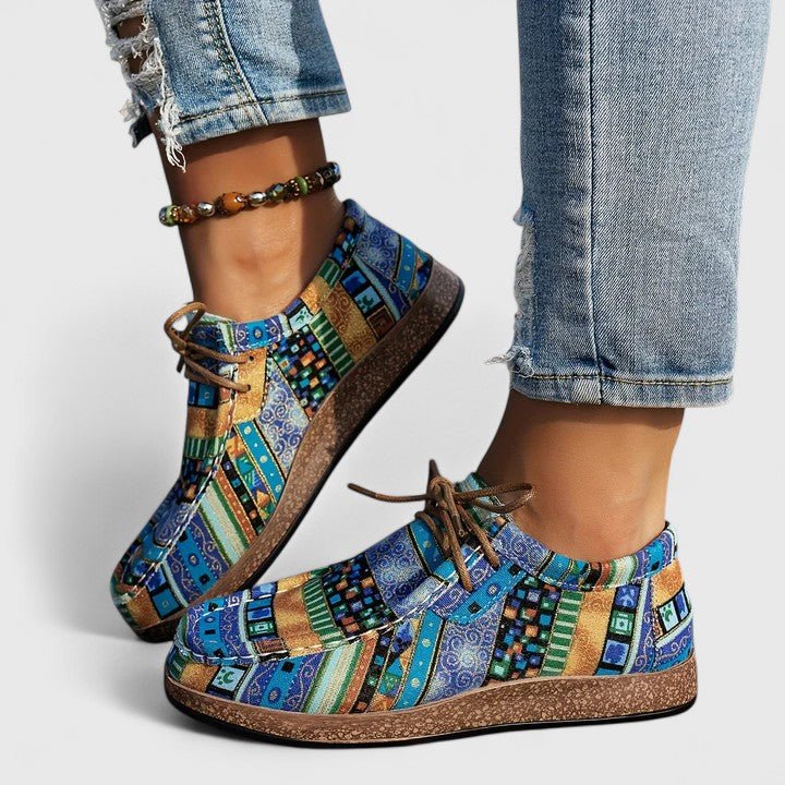 Helene | Gemusterter Komfort-Schnürschuh