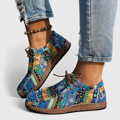 Helene | Gemusterter Komfort-Schnürschuh