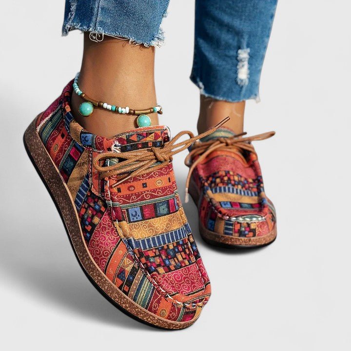 Helene | Gemusterter Komfort-Schnürschuh