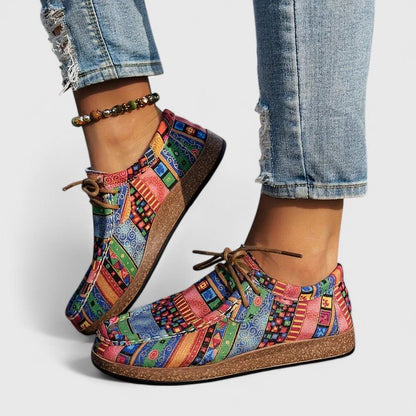 Helene | Gemusterter Komfort-Schnürschuh