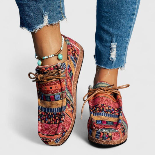 Helene | Gemusterter Komfort-Schnürschuh