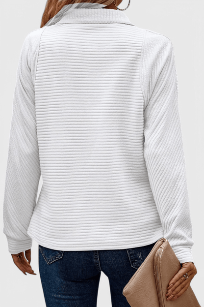 Helena | Altrosa Pullover mit kurzem Reißverschluss