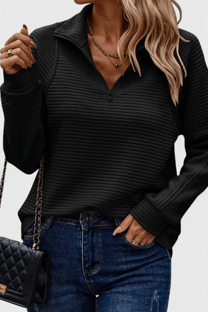 Helena | Altrosa Pullover mit kurzem Reißverschluss