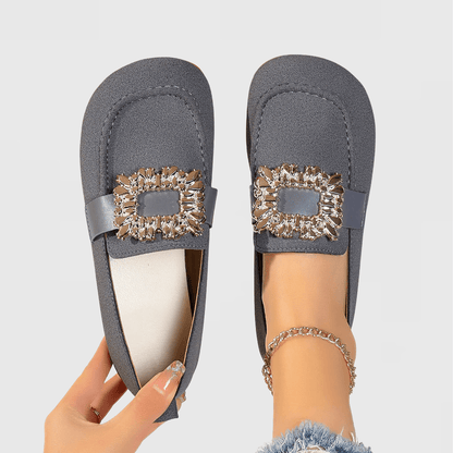 Hannelore | Schwarzer Loafer mit Schmuckspange