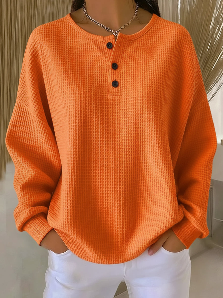 Greta | Schlichter Pullover in Waffelstrick