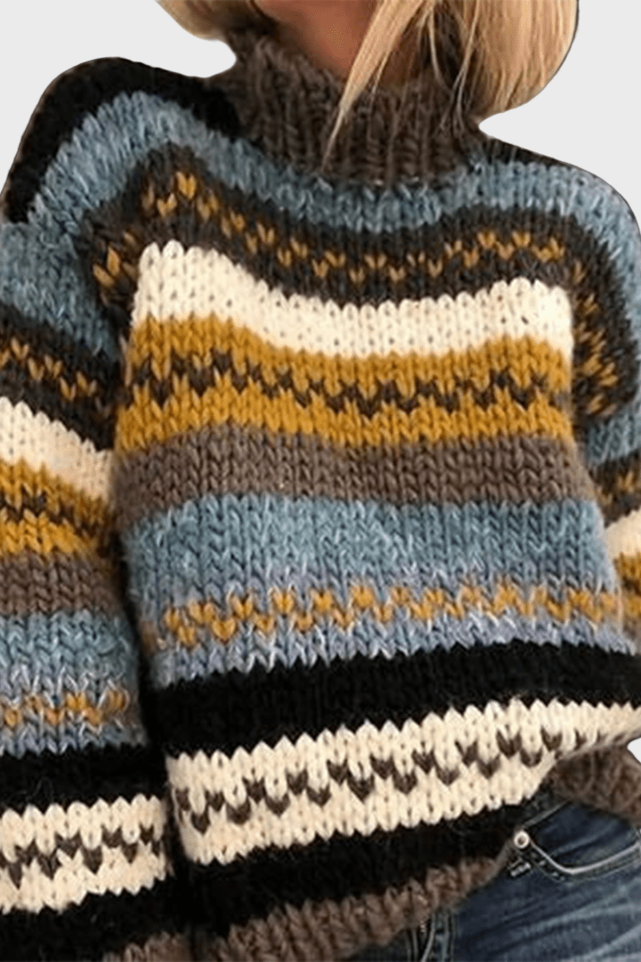 Henriette-Marie | Bunter gestreifter Strickpullover