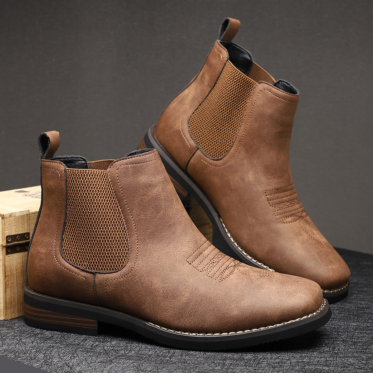Helmut | Hellbraune Chelsea-Boots