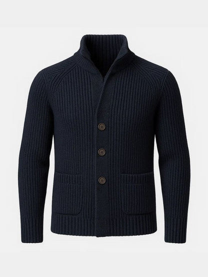 Helmut | Dunkelblaue Strickjacke mit Knöpfen