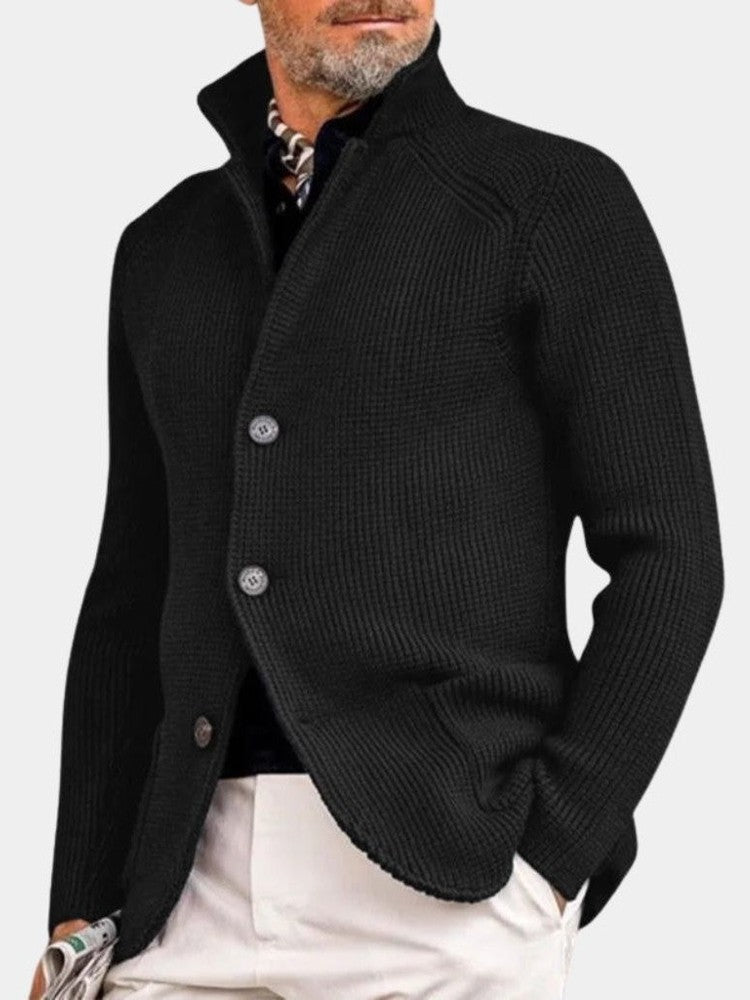 Helmut | Dunkelblaue Strickjacke mit Knöpfen