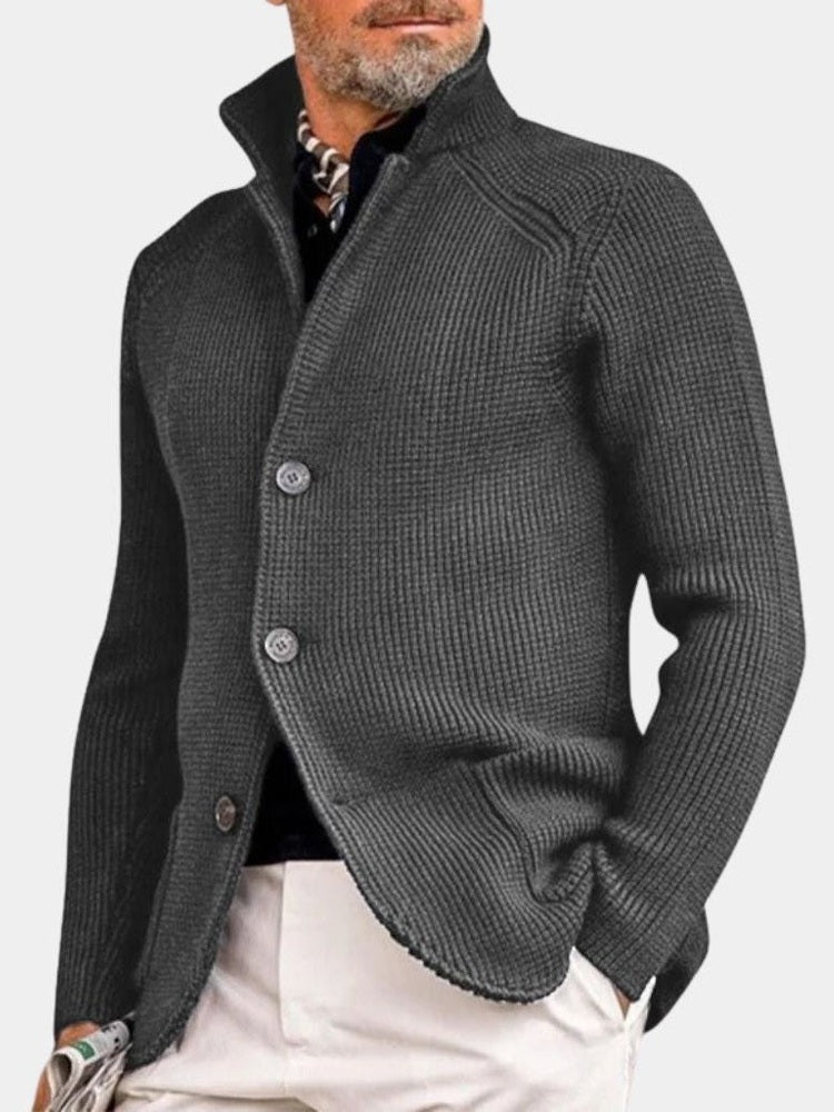 Helmut | Dunkelblaue Strickjacke mit Knöpfen