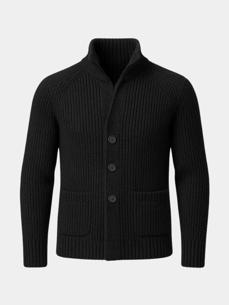 Helmut | Dunkelblaue Strickjacke mit Knöpfen
