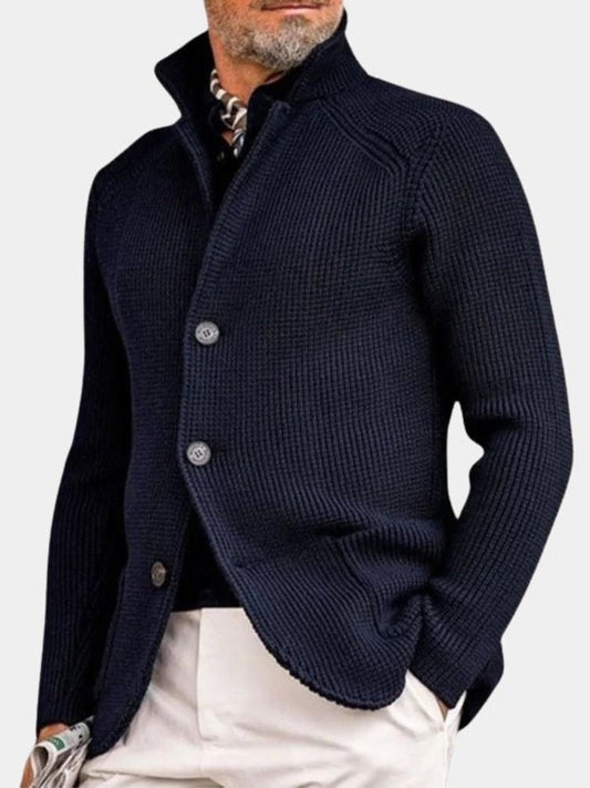 Helmut | Dunkelblaue Strickjacke mit Knöpfen