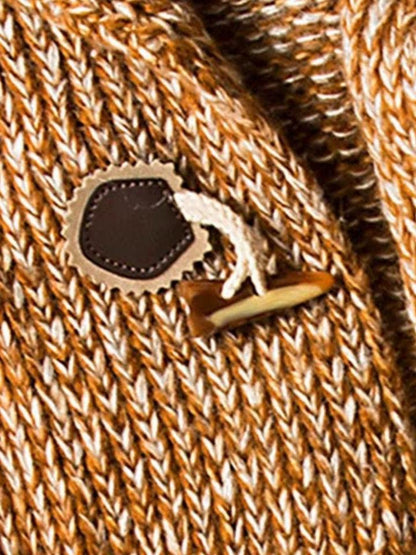 Hendrik | Braune Strickjacke mit Kapuze