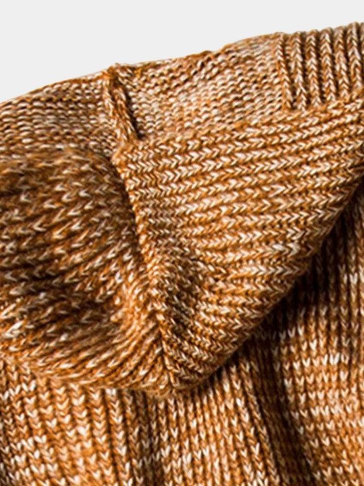 Hendrik | Braune Strickjacke mit Kapuze