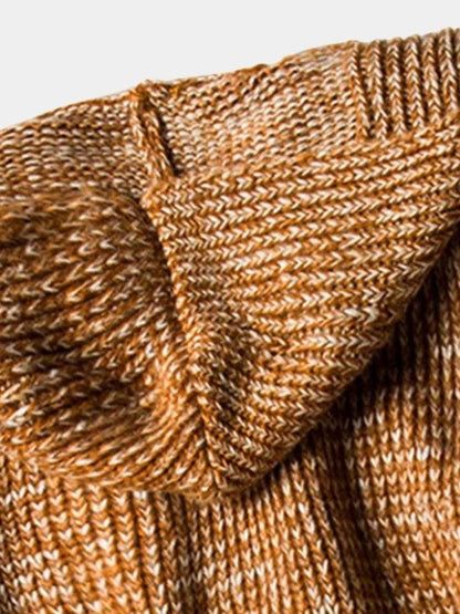 Hendrik | Braune Strickjacke mit Kapuze