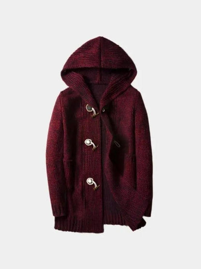 Hendrik | Braune Strickjacke mit Kapuze