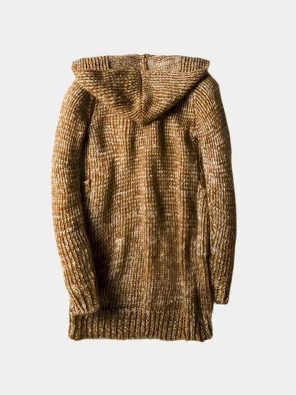 Hendrik | Braune Strickjacke mit Kapuze