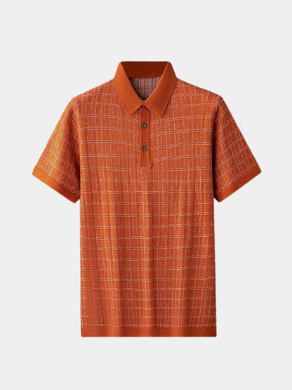 Harald | Schwarzes Strick-Poloshirt mit Struktur