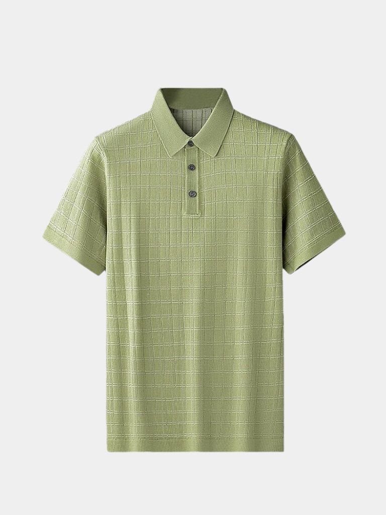 Harald | Schwarzes Strick-Poloshirt mit Struktur