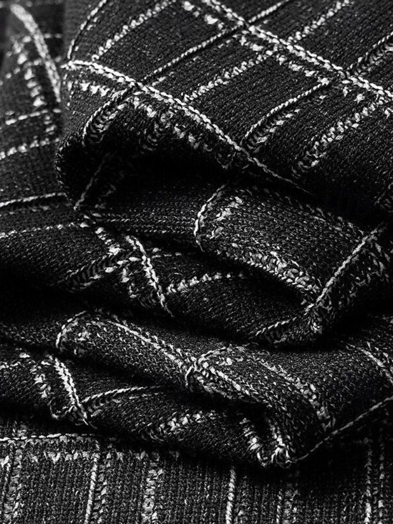 Harald | Schwarzes Strick-Poloshirt mit Struktur