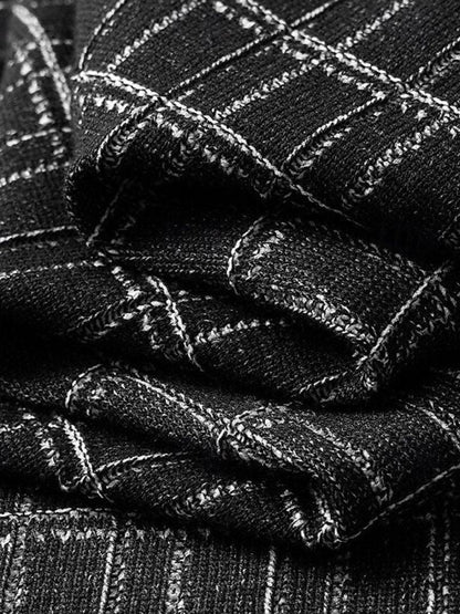 Harald | Schwarzes Strick-Poloshirt mit Struktur