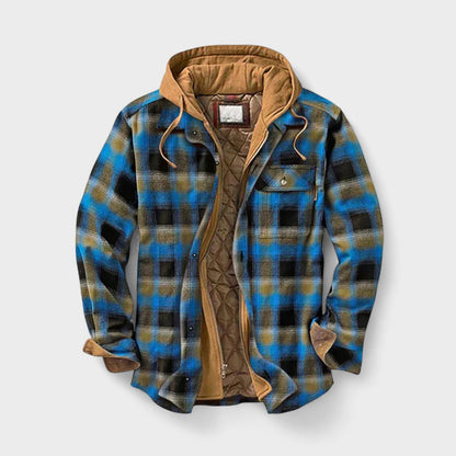 Robert | Blau karierte Kapuzenjacke
