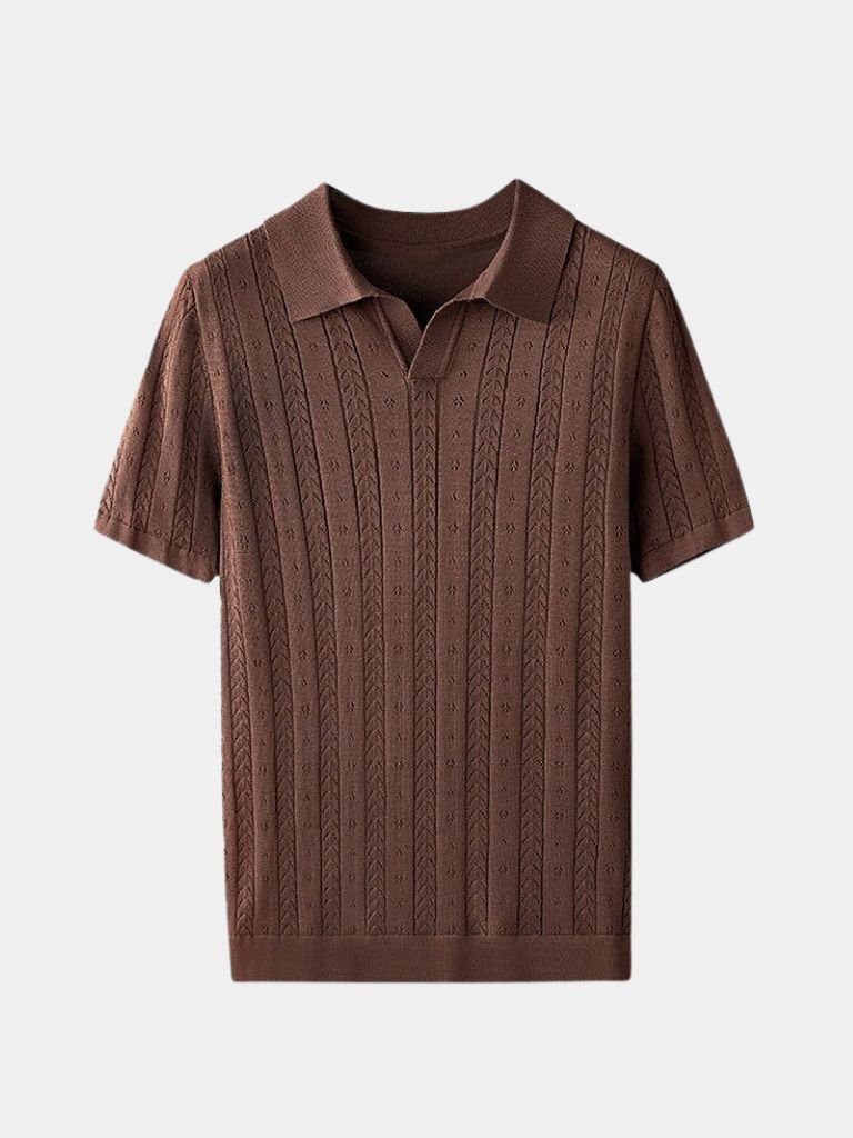Ingolf | Strick-Poloshirt mit Struktur