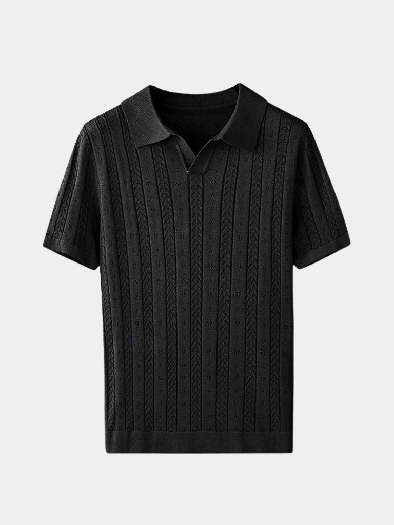 Ingolf | Strick-Poloshirt mit Struktur