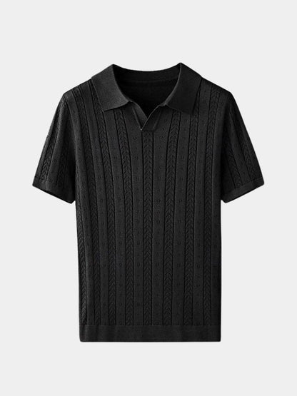 Ingolf | Strick-Poloshirt mit Struktur