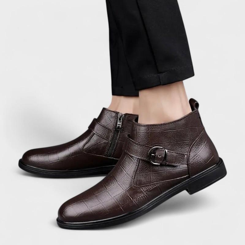 Joachim | Braune Stiefeletten mit Schnalle