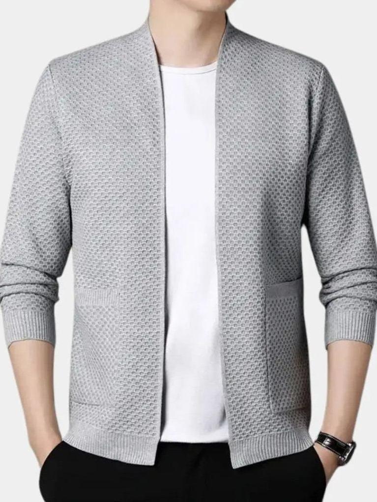 Jakob | Camelfarbene offene Strickjacke