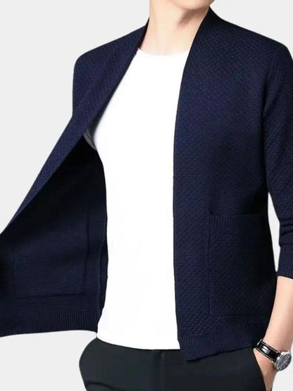 Jakob | Camelfarbene offene Strickjacke