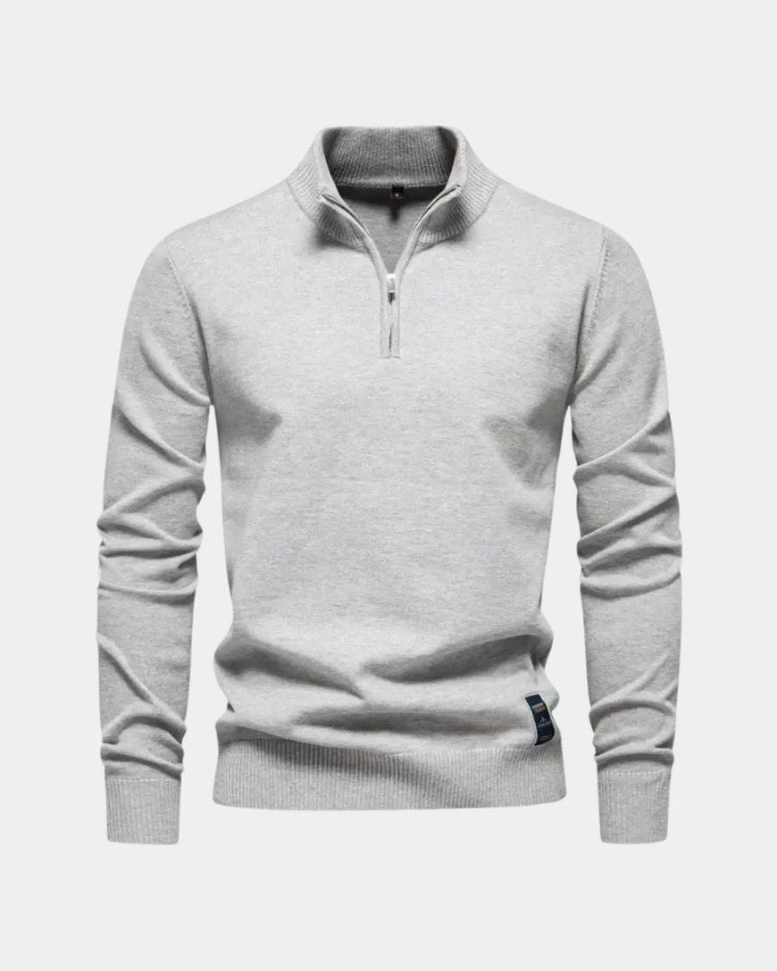 Jan | Hellgrauer Troyer-Pullover