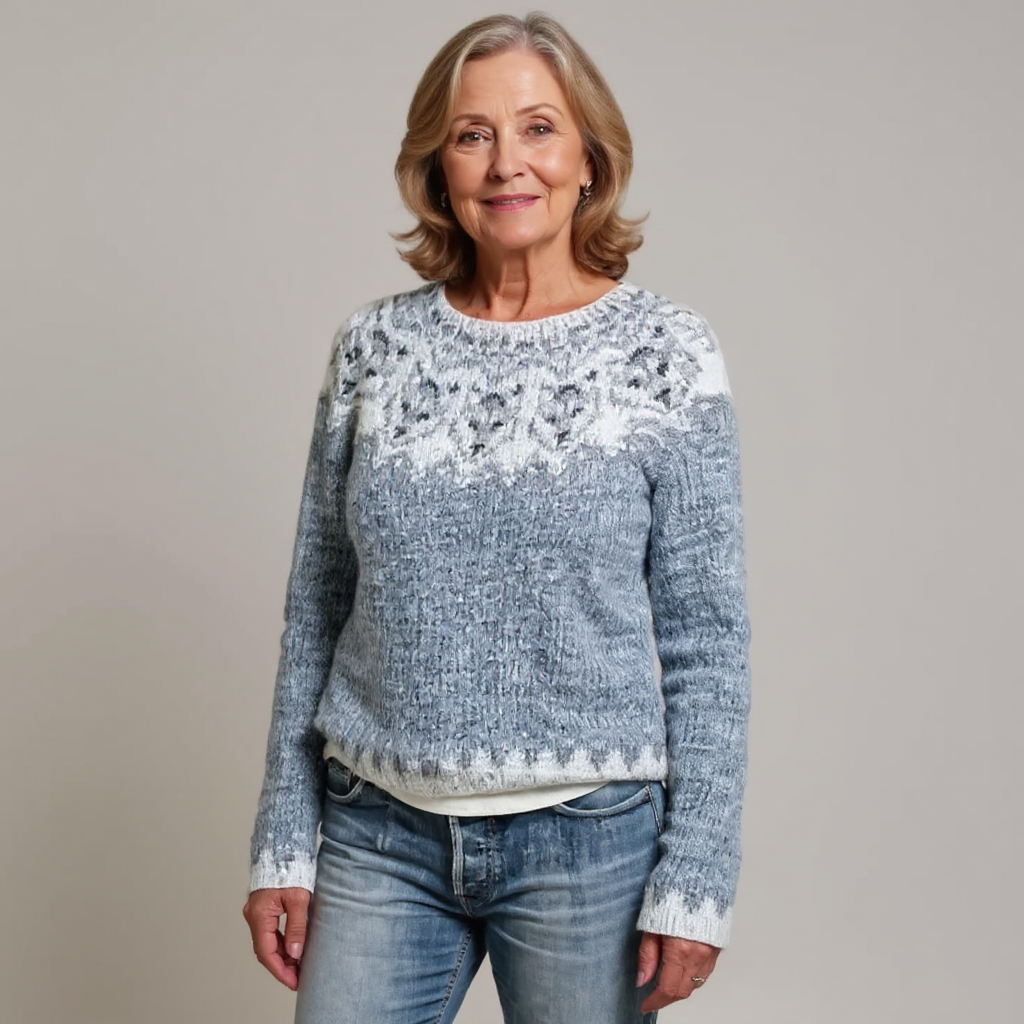 Jasmin | Strukturierter Strickpullover in Hellblau